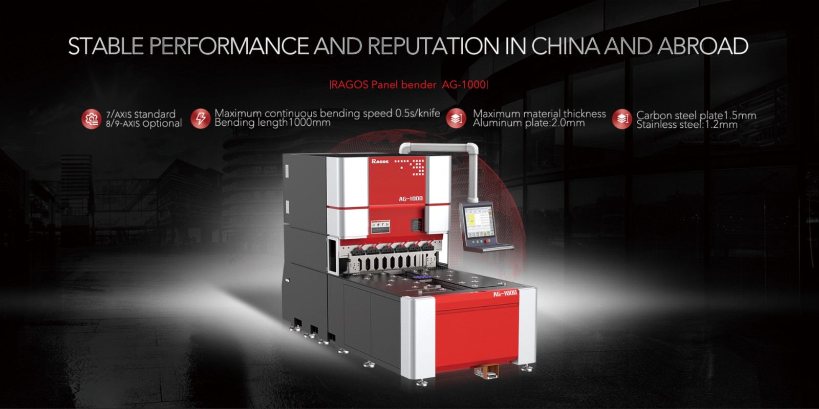 ragos AG1000 model panel bender product details page parameters